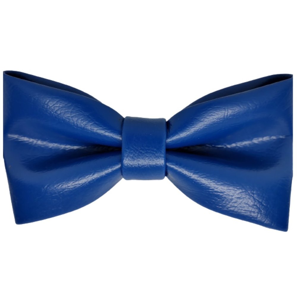 Royal Blue Leather bow tie, New Blue Leather bow tie , Blue bow tie